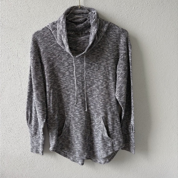 Prana Size S Charcoal Marled Popover Loose High Neck Kangaroo pockets - Picture 1 of 9